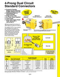 Thumbnail of document Data Sheet - DTC-J-F 4-Prong Dual Circuit Standard Size Thermocouple Connectors